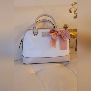 Kate Spade Sarchel Tan & Cream Colored Bag. 12 In Length & 8.5 In. H